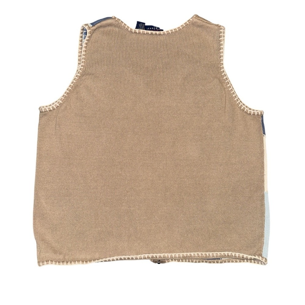 Patchwork Knit Vest with Floral Embroidery - Picture 2 of 3
